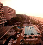 Sky view of outside pool area